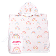 Load image into Gallery viewer, Lesimo Sand Free Kids Hooded Towel - Rainbow