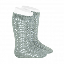 Load image into Gallery viewer, Openwork knee high socks - 756Dry Green
