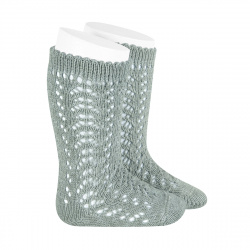 Openwork knee high socks - 756Dry Green