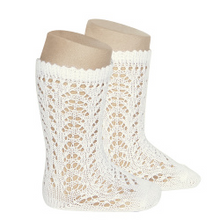 Load image into Gallery viewer, Openwork knee high socks - 303Beige
