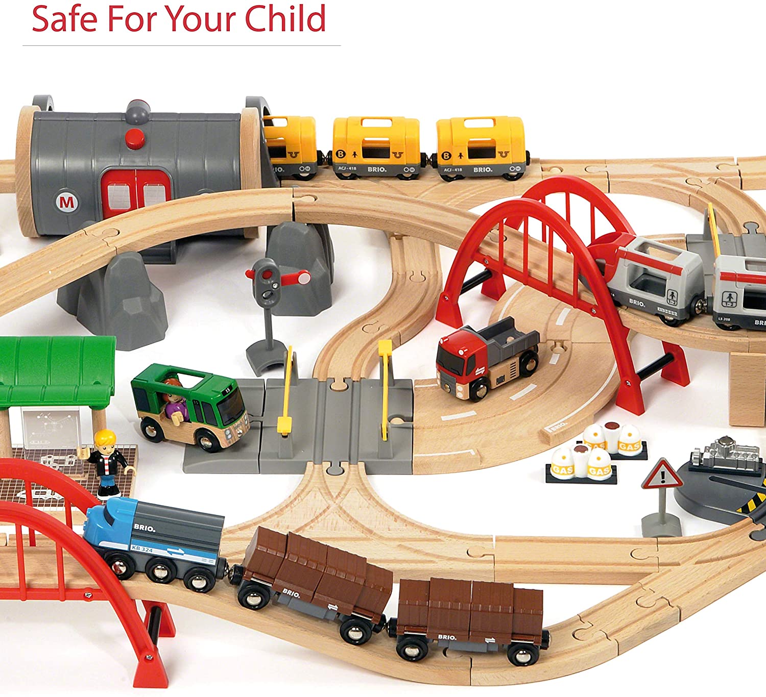 りゃん Brio BRI33052 Deluxe Railway Set, 87 Pieces Train Set – Ten Palm Trees