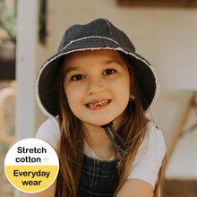 Load image into Gallery viewer, Ponytail Bucket Sun Hat - Denim Ruffle
