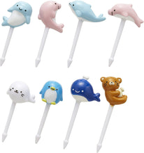 Load image into Gallery viewer, Torune Food Pick Dolphins &amp; Sea Friends, 8 Picks Per Pack
